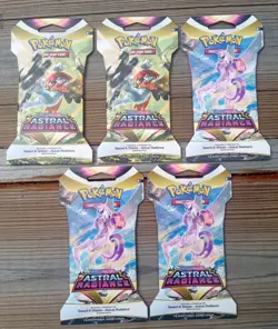 Pokemon TCG Sword and Shield Astral Radiance 5 Booster Packs Unopened 5x Sleeved - Image 1