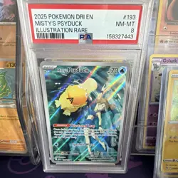The Pokemon Company PSA 8 2025 Misty's Psyduck Sv10 193/182 IR Holo EN - Image 1