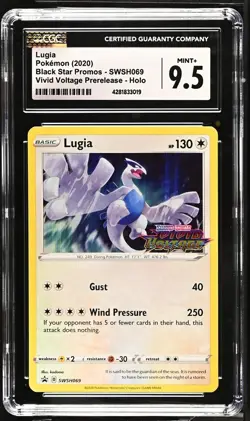 Pokemon Lugia SWSH 069 Vivid Voltage Prerelease Holofoil CGC 9.5 Mint - Image 1