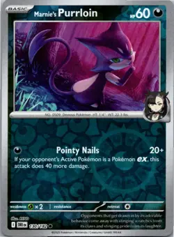Marnie's Purrloin 130/182 Common Destined Rivals Pokemon Reverse Holo Near Mint - Image 1