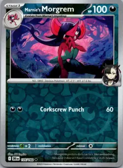 Marnie's Morgrem 135/182 Uncommon Destined Rivals Pokemon Reverse Holo Near Mint - Image 1