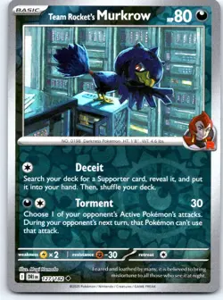 Team Rocket's Murkrow 127/182 Uncommon Destined Rivals Pokemon Reverse Holo NM - Image 1