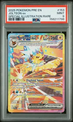 2025 POKEMON PRE EN-PRISMATIC EVOLUTIONS #153 JOLTEON EX PSA 9 - Image 1