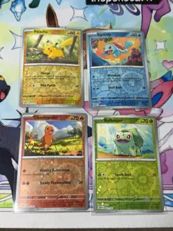 Pokemon 151 COSTCO TIN PROMO SET - Cosmos Holos - 4 Card Set NM - Image 1