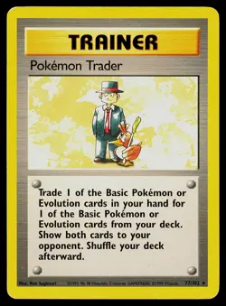 Pokemon Card Base Set Unlimited Pokemon Trader 77/102 Rare - Image 1