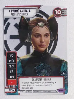 Star Wars Destiny Padme Amidala Spot Gloss Promo Card FFG Spotgloss - Image 1