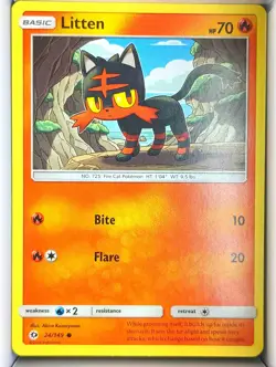 Litten 24/149 Common SM Base Set Pokemon Near Mint - Image 1
