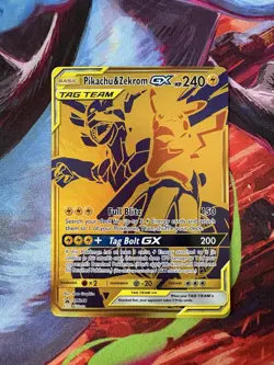 Pokemon TCG Pikachu Zekrom Tag Team Gold GX SM248 Black Star Promo - Image 1