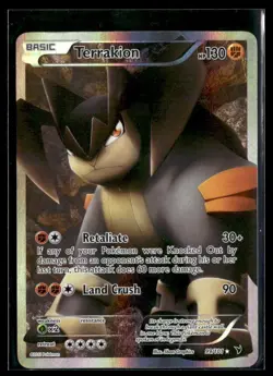 Pokemon TCG Terrakion Noble Victories Holo Full Art Ultra Rare Card 99/101 LP - Image 1