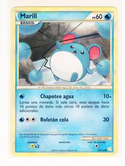 ~ESP~ SPANISH Marill 74/123 HGSS HeartGold Soulsilver Pokemon Card (LB1) - Image 1