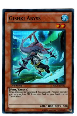 Yugioh - 1X Gishki Abyss - Super Rare - 1st Edition - HA05-EN031 - Light Play - Image 1
