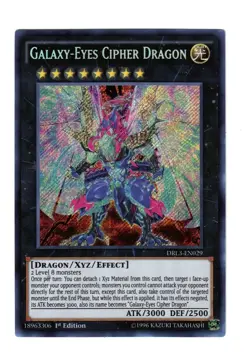 Yugioh- 1X Galaxy-Eyes Cipher Dragon - Secret - 1st Edition - DRL3-EN029 - NM - Image 1