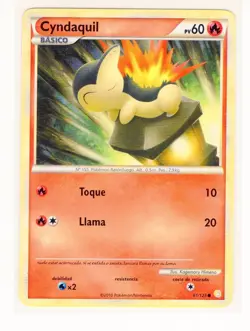 ~ESP~ SPANISH Cyndaquil 61/123 HGSS HeartGold Soulsilver Pokemon Card (LB1) - Image 1