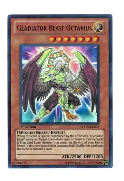 Yugioh- 1X Gladiator Beast Octavius - Ultra - 1st Edition - LCGX-EN235 - NM - Image 1
