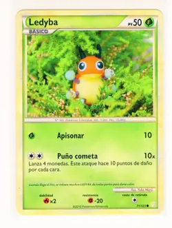 ~ESP~ SPANISH Ledyba 71/123 HGSS HeartGold Soulsilver Pokemon Card (LB1) - Image 1