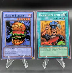 Hungry Burger MRL-068 & Hamburger Recipe MRL-063 Yu-Gi-Oh! LP 1st Edition - Image 1