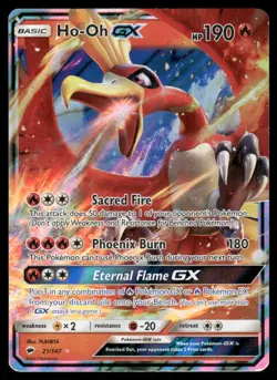 Pokemon Cards Ho-Oh GX 21/147 Burning Shadows Holo GX Rare LP *3 - Image 1