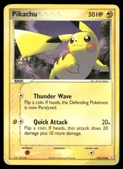 Pokemon Cards Pikachu 78/110 Holon Phantoms Common HP *CREASE* - Image 1