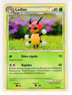 ~ESP~ SPANISH RARE Ledian 25/123 HGSS HeartGold Soulsilver Pokemon Card (HG) - Image 1