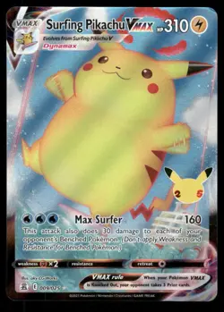 Pokemon Cards Surfing Pikachu VMAX 009/025 Celebrations Holo VMAX Rare NM - Image 1