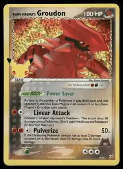 Pokemon Cards Team Magma's Groudon 9/95 Celebrations LP *2 - Image 1