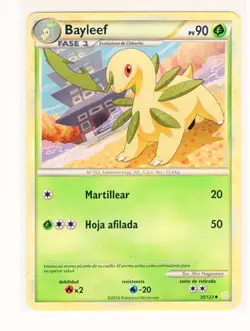 ~ESP~ SPANISH Bayleef 35/123 HGSS HeartGold Soulsilver Pokemon Card (LB1) - Image 1