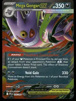 Pokemon Cards Mega Gengar ex 056/094 Phantasmal Flames Double Rare NM *4 - Image 1
