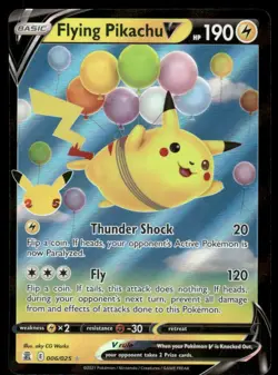 Pokemon Cards Flying Pikachu V 006/025 Celebrations Holo V Rare NM *2 - Image 1