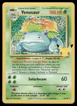 Pokemon Cards Venusaur 15/102 Celebrations LP - Image 1