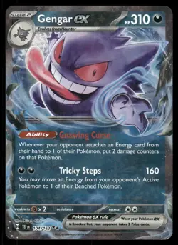 Pokemon Cards Gengar ex 104/162 Temporal Forces Double Rare NM - Image 1