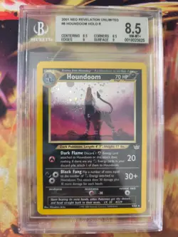 Pokemon Karte Card Houndoom Hundemon Neo Revelation Holo English Beckett BGS 8.5 - Image 2