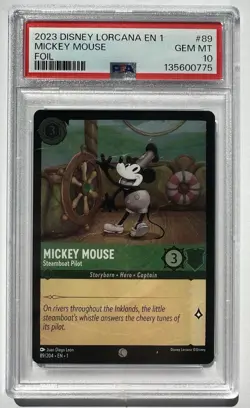 2023 Disney Lorcana Mickey Mouse PSA 10 The First Chapter Steamboat 89/204 EN 1 - Image 1