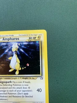 Pokemon TCG Ampharos Neo Genesis Holo Card 1st Edition Rare 1/111 LP - Image 3