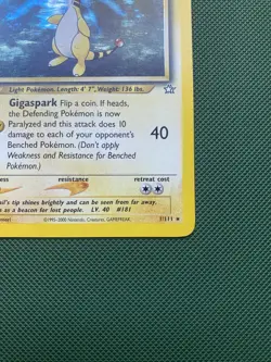 Pokemon TCG Ampharos Neo Genesis Holo Card 1st Edition Rare 1/111 LP - Image 4