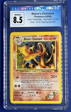 2000 Blaine's Charizard #2 Holo Gym Challenge CGC 8.5 Blue Label Pokemon TCG - Image 1