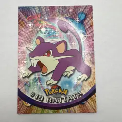 Topps Rattata #19 Pokemon Card TV Animation Black Logo - Image 1