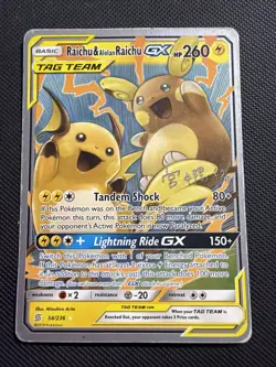 Pokemon TCG Raichu Alolan Raichu GX Ultra Rare Unified Minds Non-Holo 54/236 WCD - Image 1