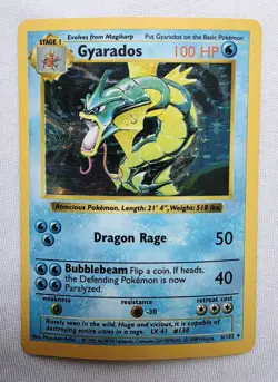 SHADOWLESS GYARADOS #6 6/102 Holo Rare BASE SET Pokemon WOTC 1999 Vtg G2 - Image 1