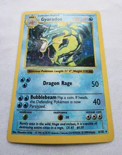 SHADOWLESS GYARADOS #6 6/102 Holo Rare BASE SET Pokemon WOTC 1999 Vtg G2 - Image 3