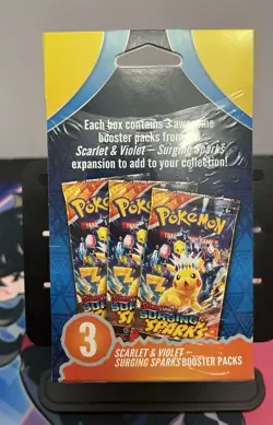 Pokemon Scarlet & Violet Surging Sparks Hanger Box 3 Packs Inside Sealed - Image 2