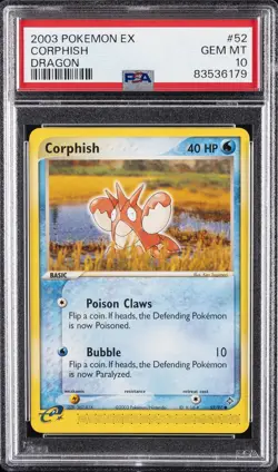 2003 POKEMON EX DRAGON #52 CORPHISH PSA 10 - Image 1