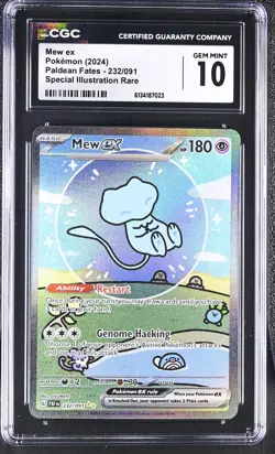 POKEMON MEW EX PALDEAN FATES SIR 232 CGC 10 GEM MINT REGRADE INVEST - Image 1