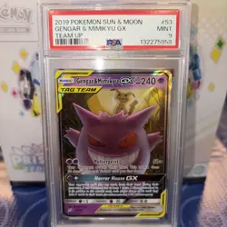 PSA 9 Gengar & Mimikyu Tag Team GX 53/181 Pokemon Sun & Moon Team Up MINT - Image 1