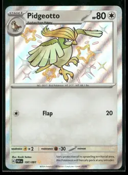 Pidgeotto 197/091 Shiny Rare Paldean Fates NM/M Pokemon - Image 1
