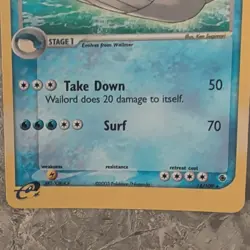 Pokemon TCG Wailord 14/109 EX Ruby & Sapphire Holo Rare EN 2003 120HP Unlimited - Image 3