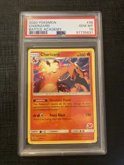 Pokemon 2020 PSA 10 GEM MINT Charizard 3/70 Battle Academy #39 - Image 1