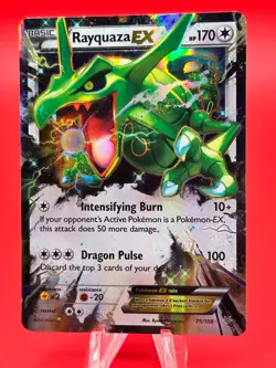 Pokemon TCG M Rayquaza EX 76/108 Roaring Skies MEGA Full Art Holo - Image 1
