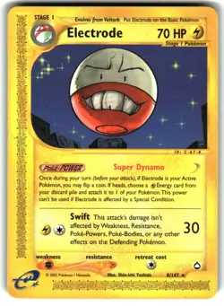 Electrode 8 Rare Aquapolis Pokemon LP - Image 1