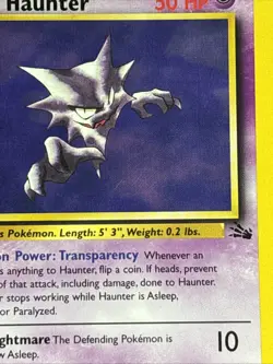 Pokemon TCG Haunter Fossil 21/62 Non-Holo Rare 1st Edition - Image 3