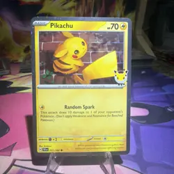 Pikachu 51/162 Cosmos Holo Pokemon Day 2026 Stamp *SWIRL* NM - Image 1